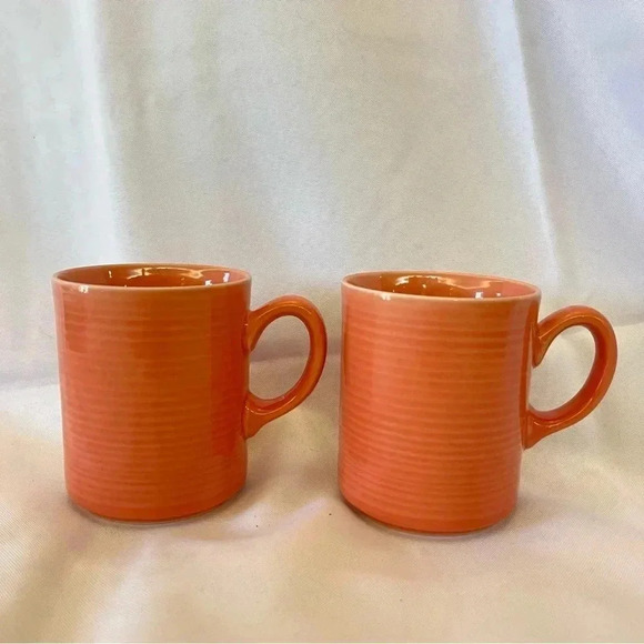 Vintage Housewares Carnival Ceramic Pink Mug Set of 2 - Picture 4 of 5
